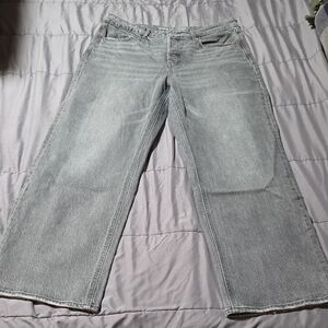 Old Navy Gray Extra High-Rise Sky-Hi Wide-Leg Secret-Smooth Pocket Women's Jeans